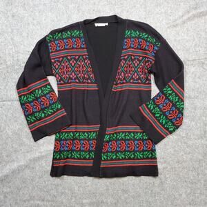 Vintage Monarch Sweater Womens Small? Open Front Festive Nordic Holiday Cardigan
